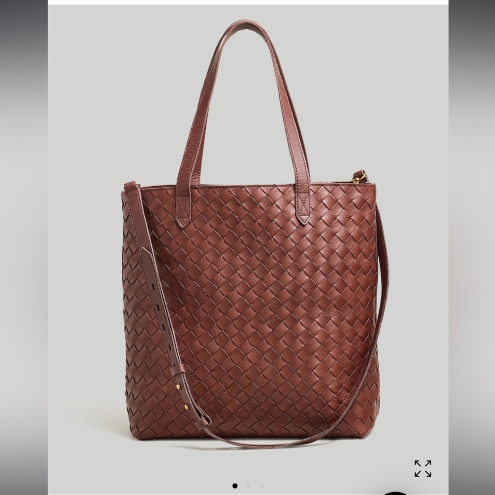 Madewell Brown Woven Leather Tote